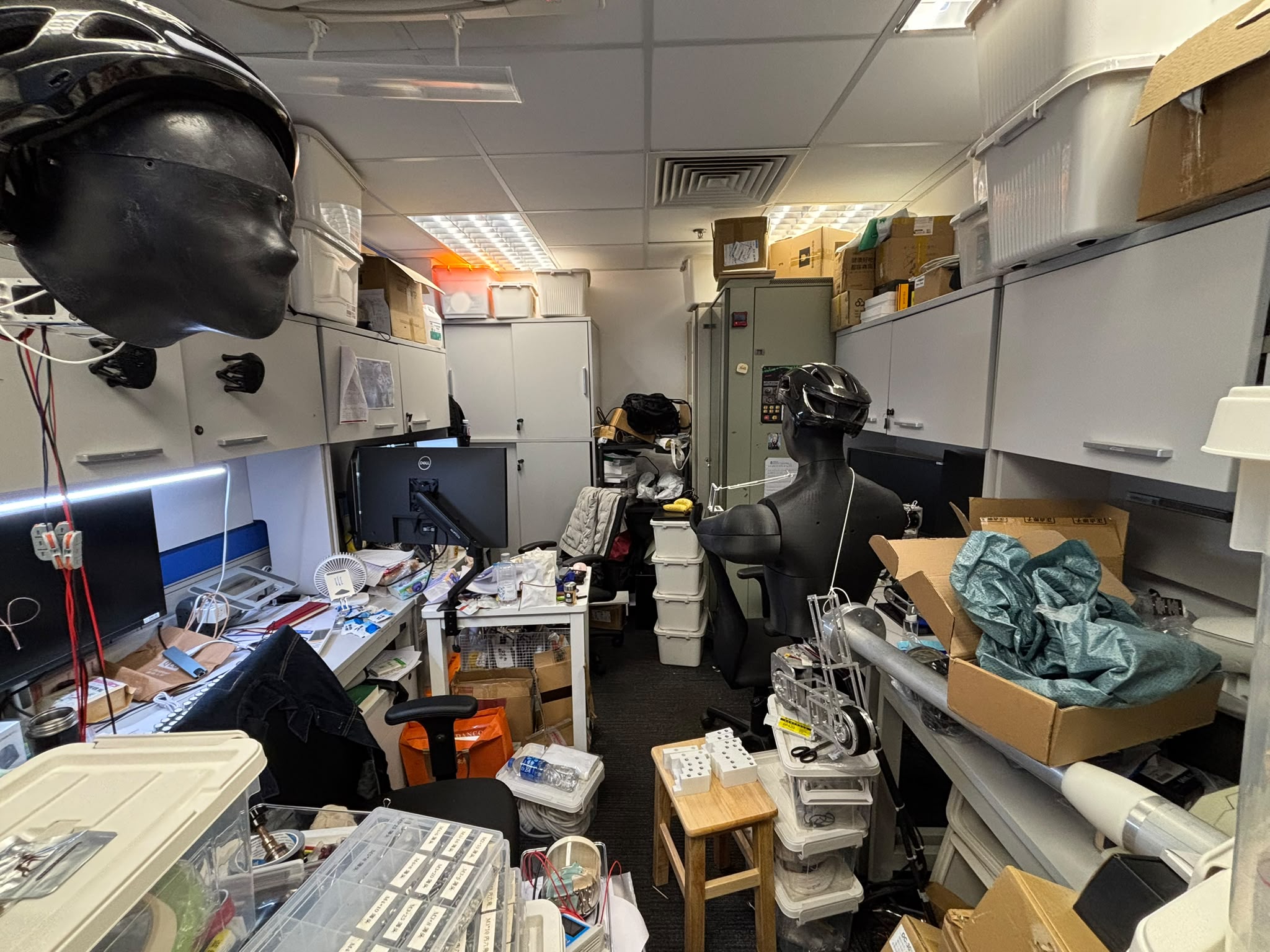The lab, packed with equipment